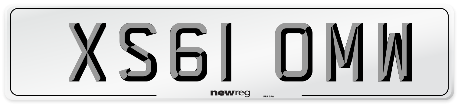 XS61 OMW Number Plate from New Reg
